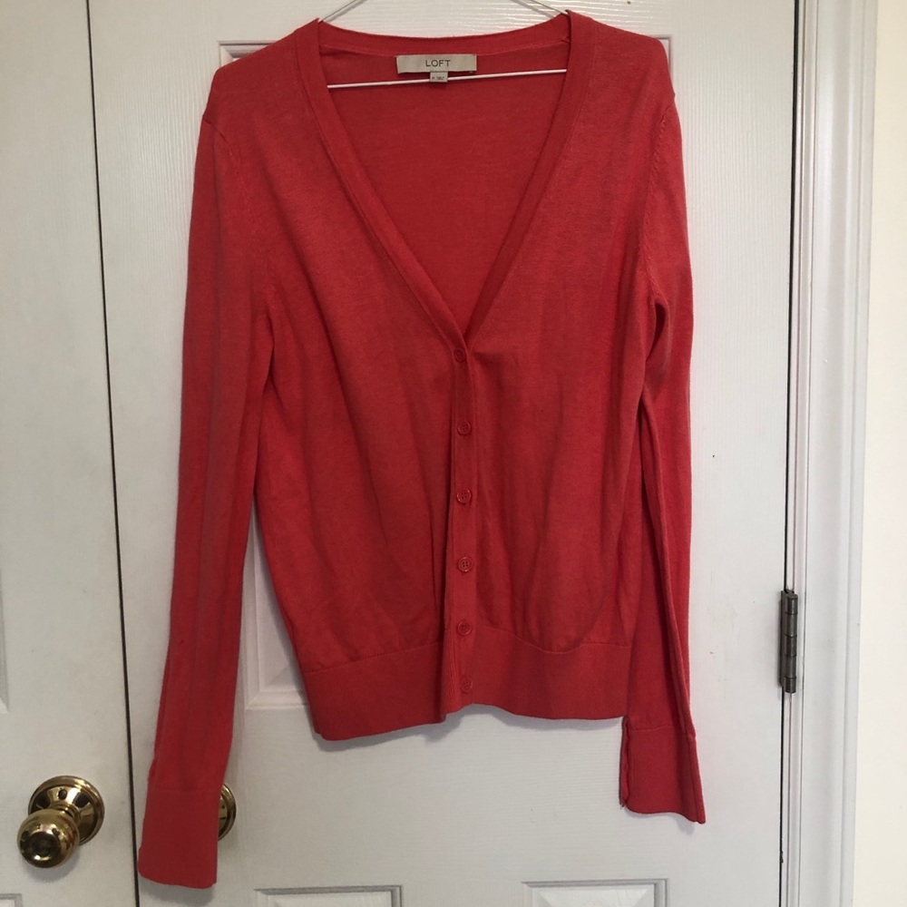 Loft coral pink cardigan